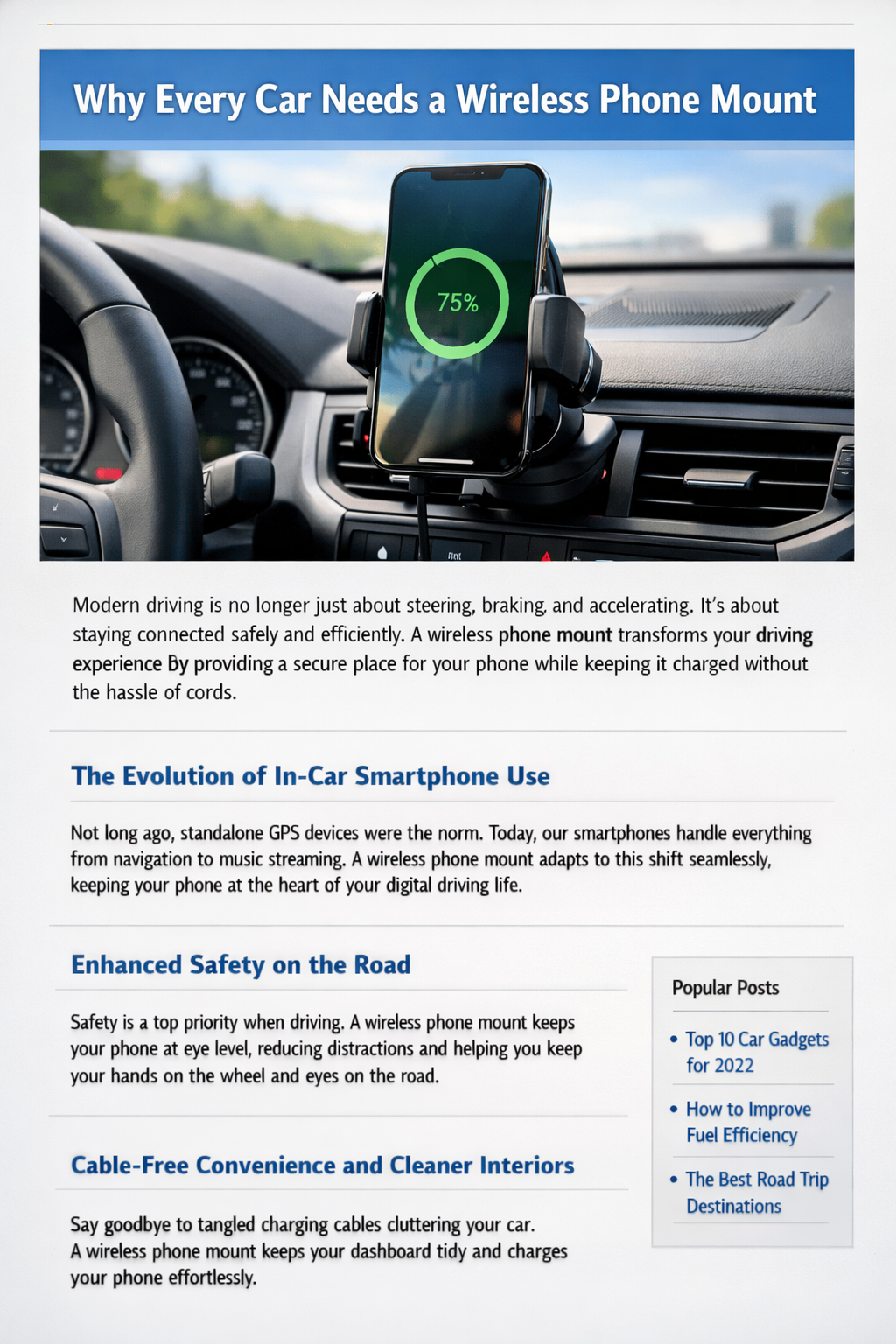 Why Every Car Needs a Wireless Phone Mount