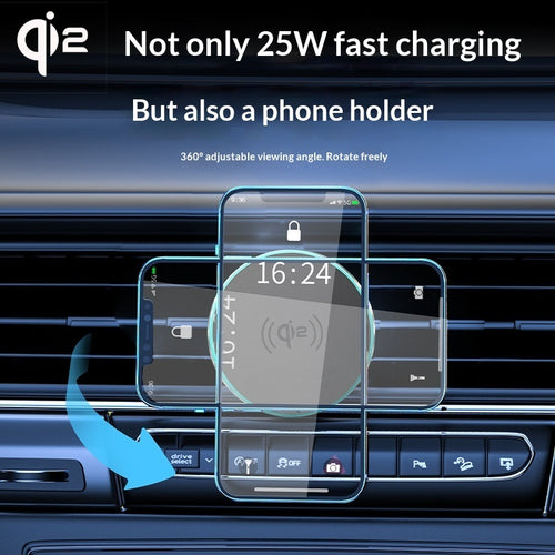 25W Wireless Fast Charging Magnetic Car Mount Wireless Charger