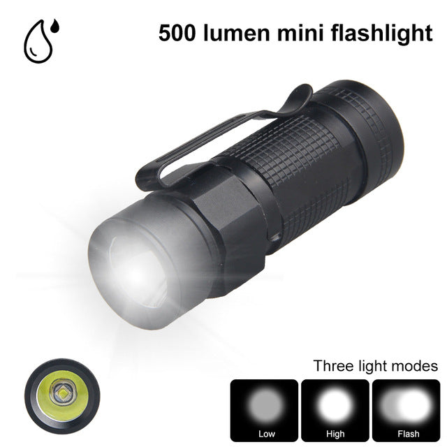 Flashlight Outdoor Waterproof Light Camping LED Portable Clip
