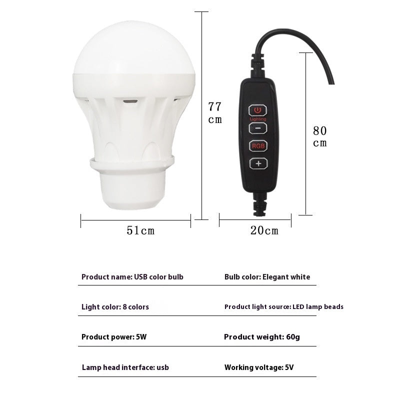 RGB Magic Color 5V Mobile Power Bulb Low Voltage Led